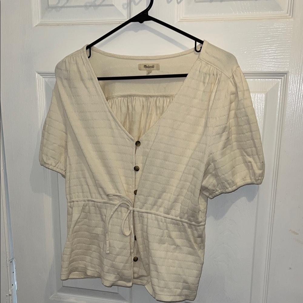 Madewell Cream Button-Down Blouse